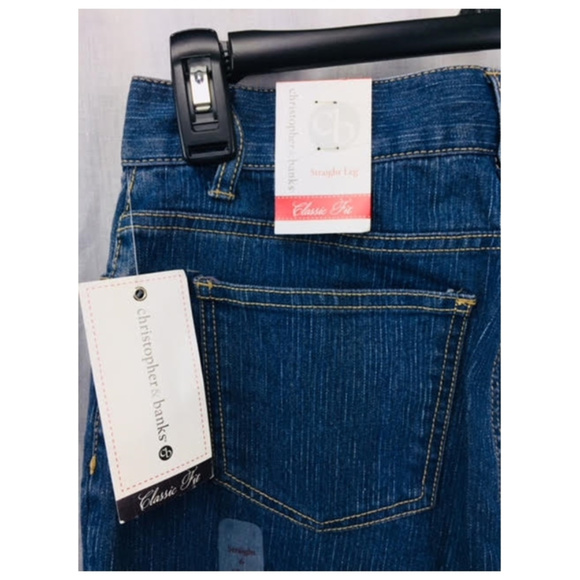 Classic Fit Straight Leg Denim Blue Jeans 6 Short - Picture 6 of 8